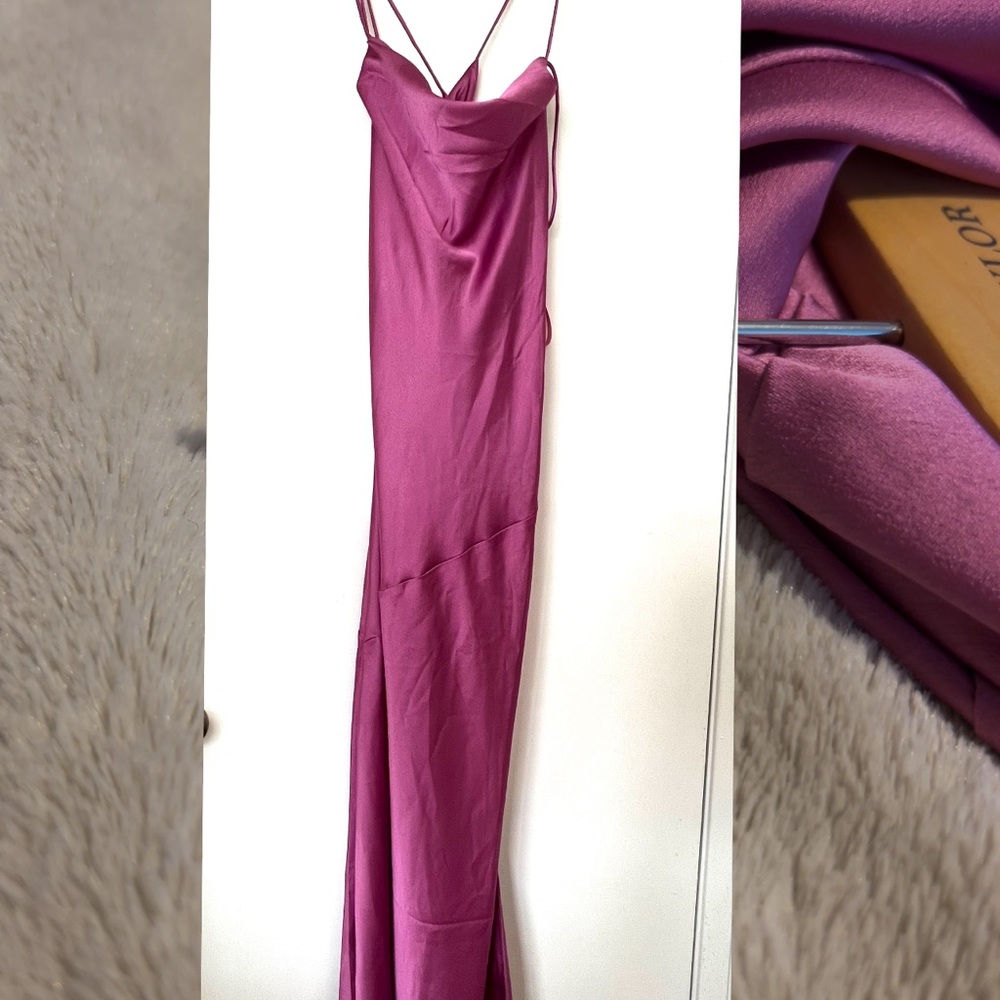 Fuschia/pink silk floor length gown- Unworn, NEW, With tags